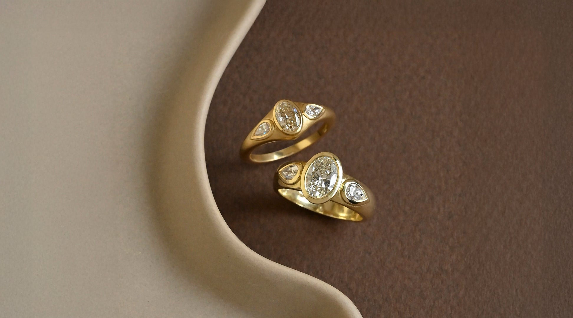 Modern Curvy Diamond Engagement Rings