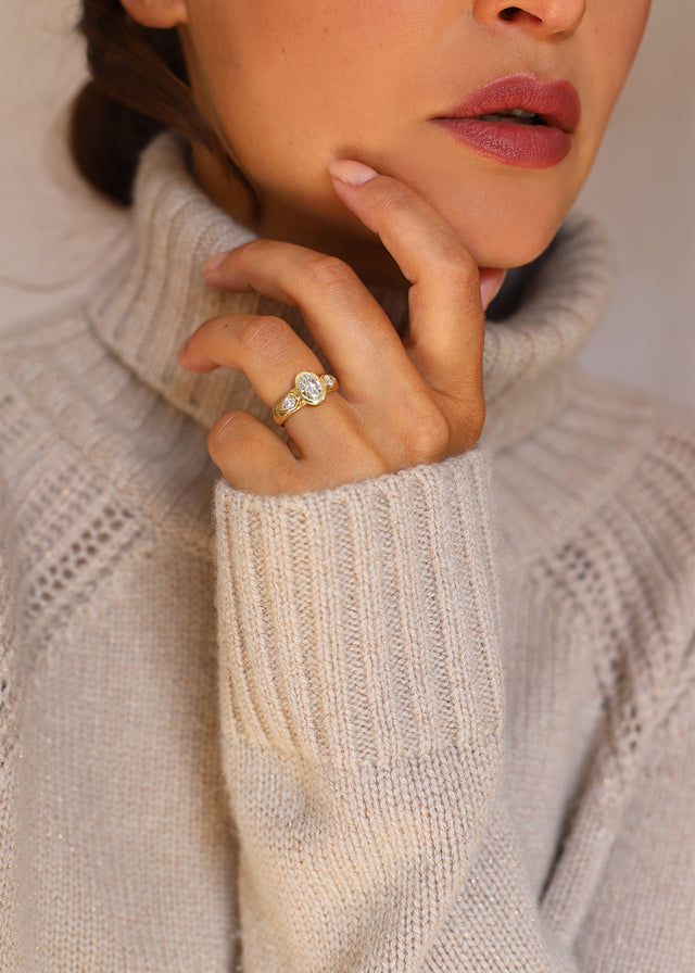 Oval Pears Bespoke Diamond Ring