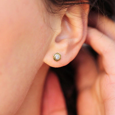 Floral Diamond Studs - Flora Bhattachary Fine Jewellery
