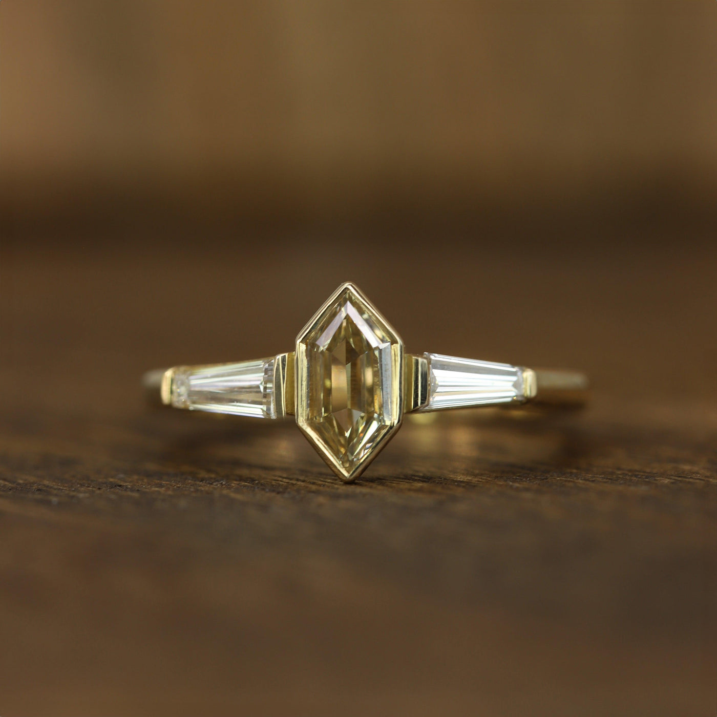 Devi Elongated Hexagon Diamond Ring