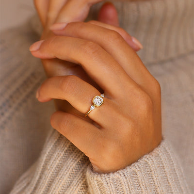 Shanti Cushion Diamond Ring on Model