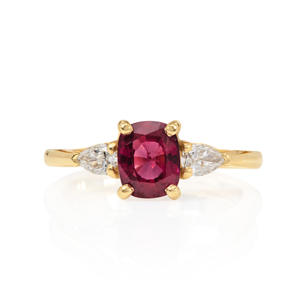 Cushion Ruby Ring