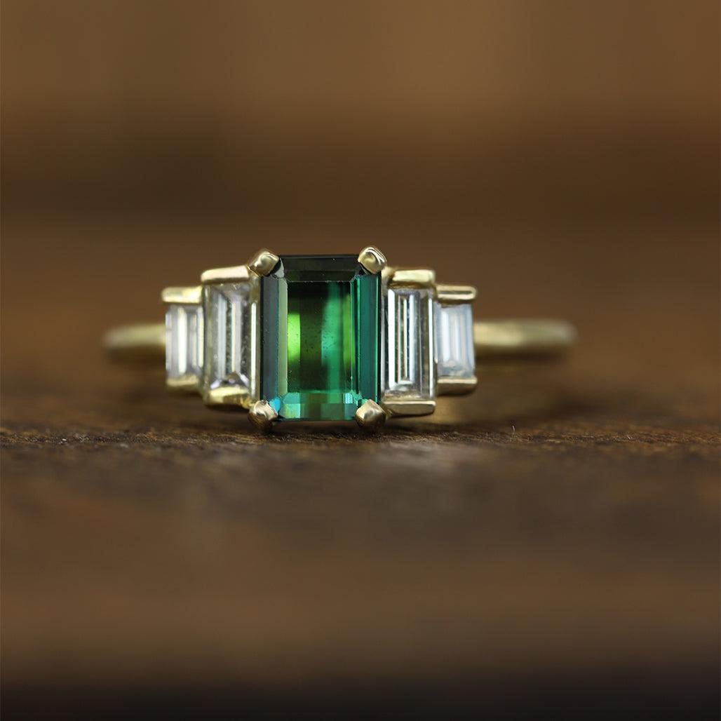 Mahal Tourmaline and Diamond Ring