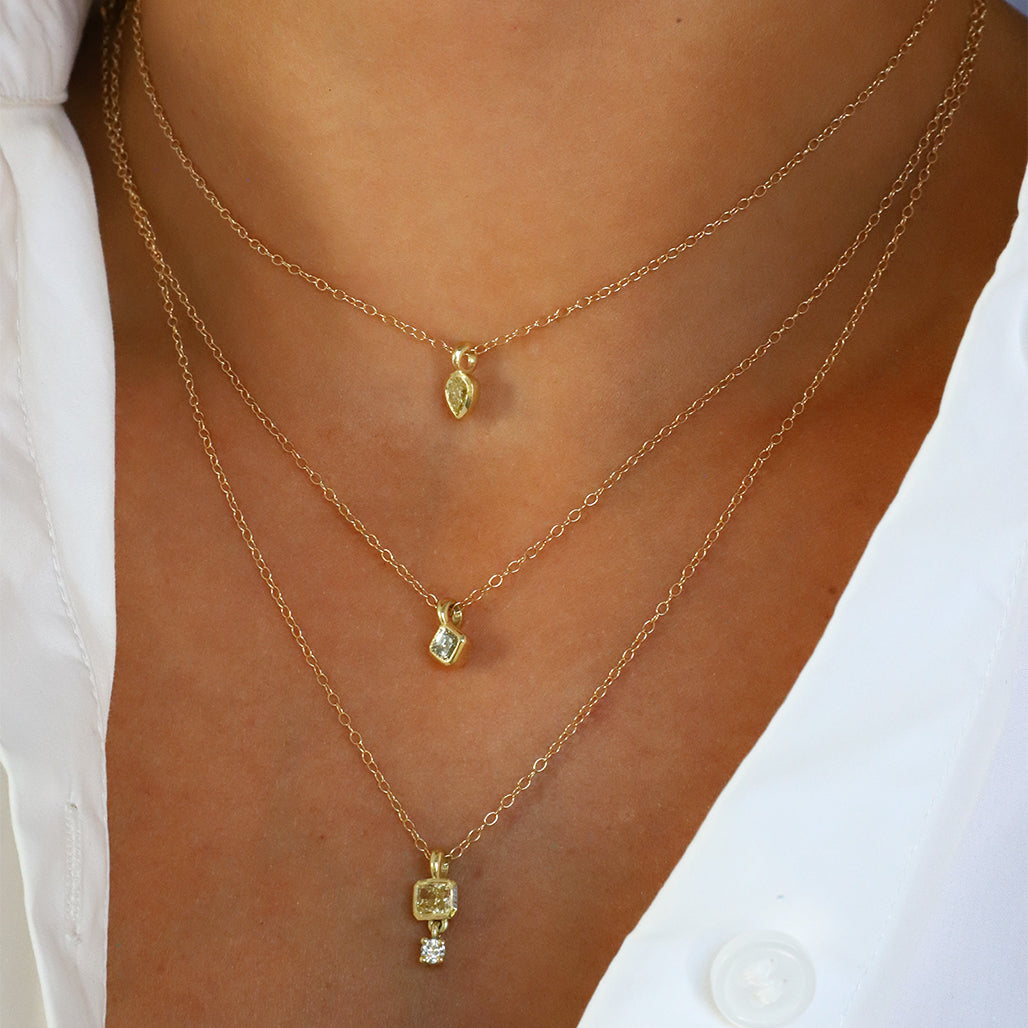 Diamond Pendants on Model