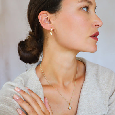 Oval Diamond Hoops on Amanda