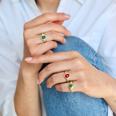Tourmaline Cabochon Ring