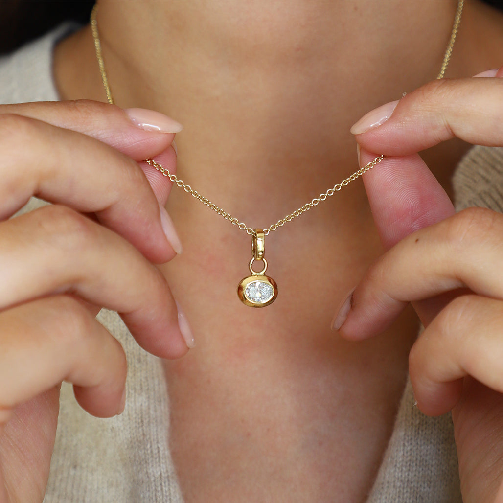 Chunky Oval Diamond Pendant