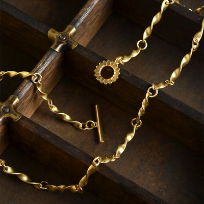 Gold Twist Chain Necklace