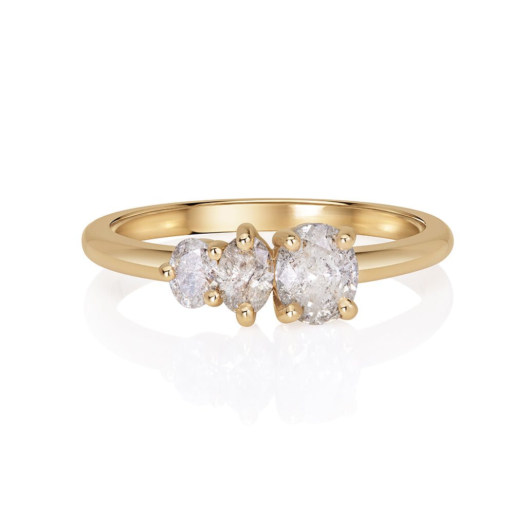Salt Pepper Diamond Ring