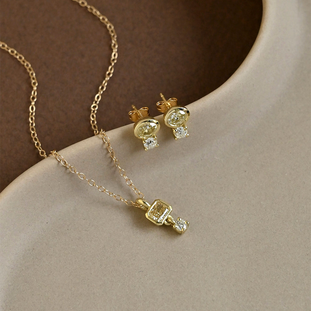 Cushion Diamond Pendant Necklace
