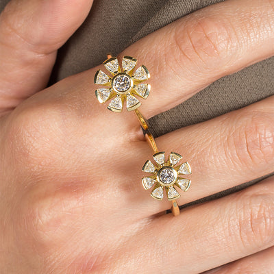 Floral Diamond Engagement Ring