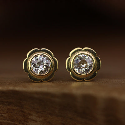 Old Antique Diamond Studs 