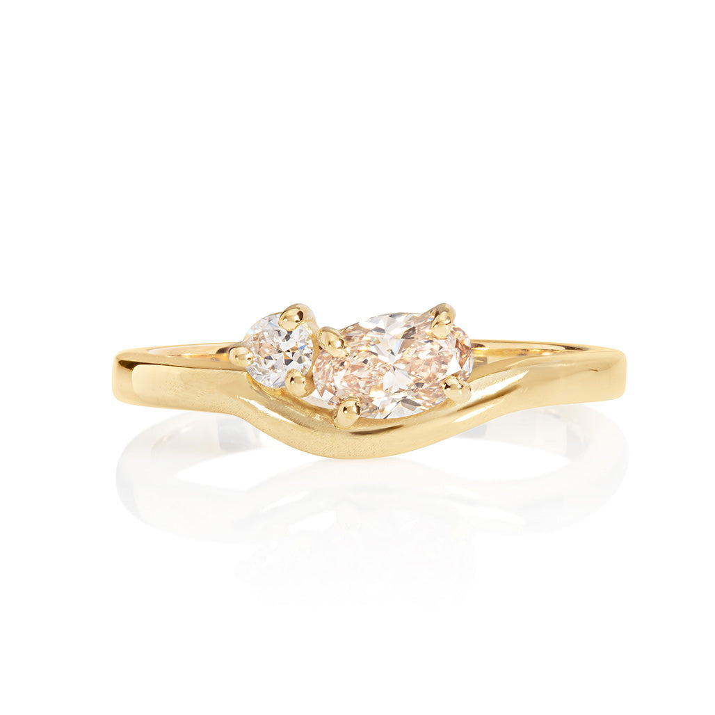 Asymmetric Oval Diamond Ring