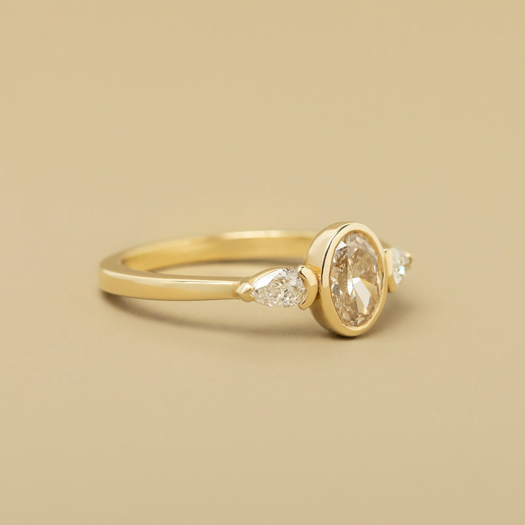 Champagne Oval Diamond Ring