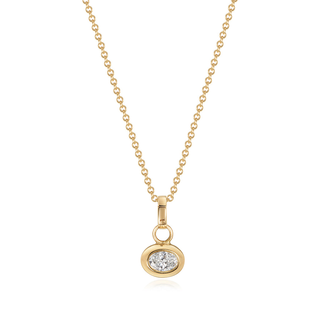 Chunky Oval Diamond Pendant