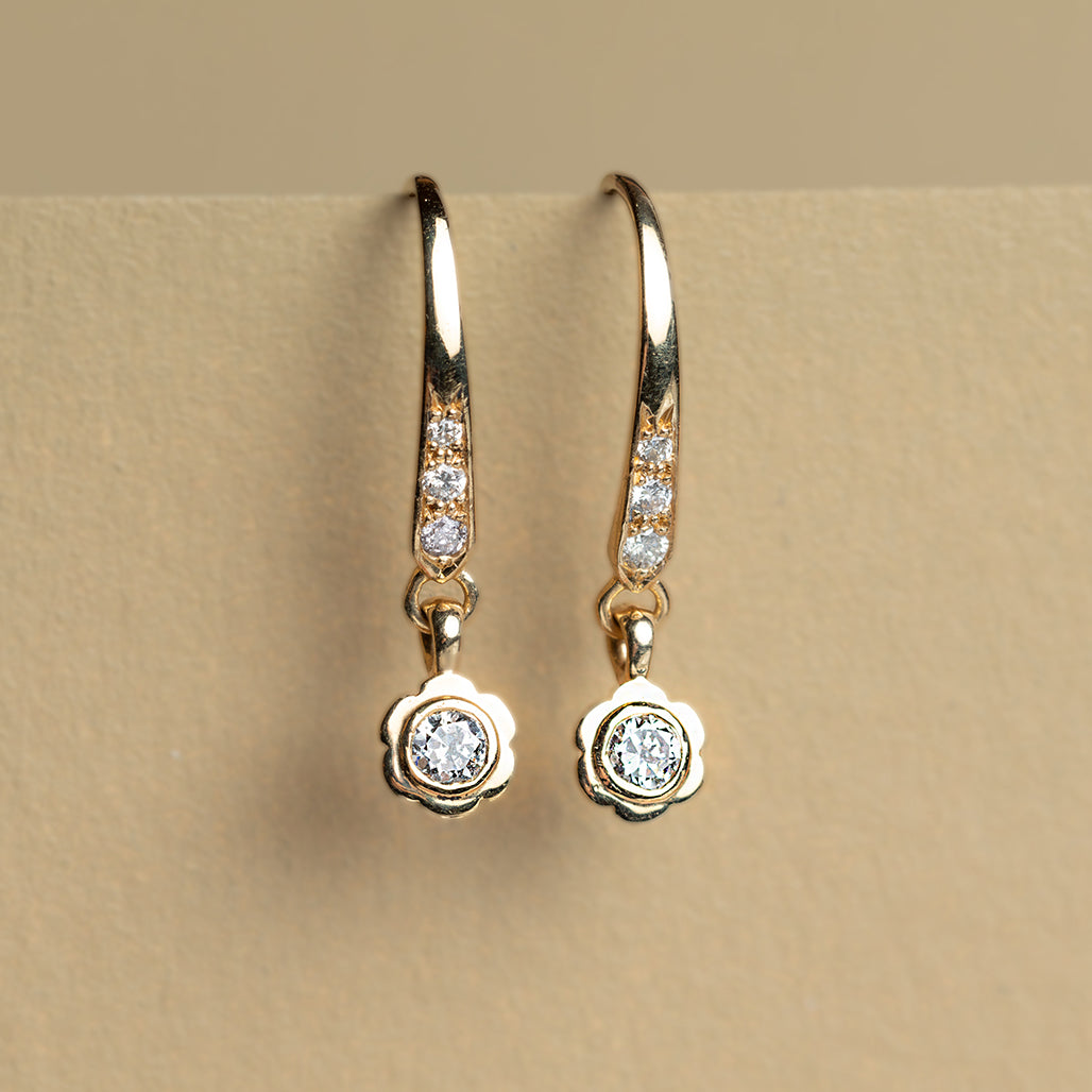 Vintage Diamond Drop Earrings