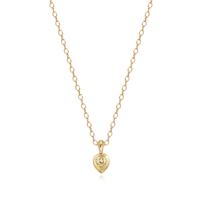 Pale Yellow Pear Diamond Pendant