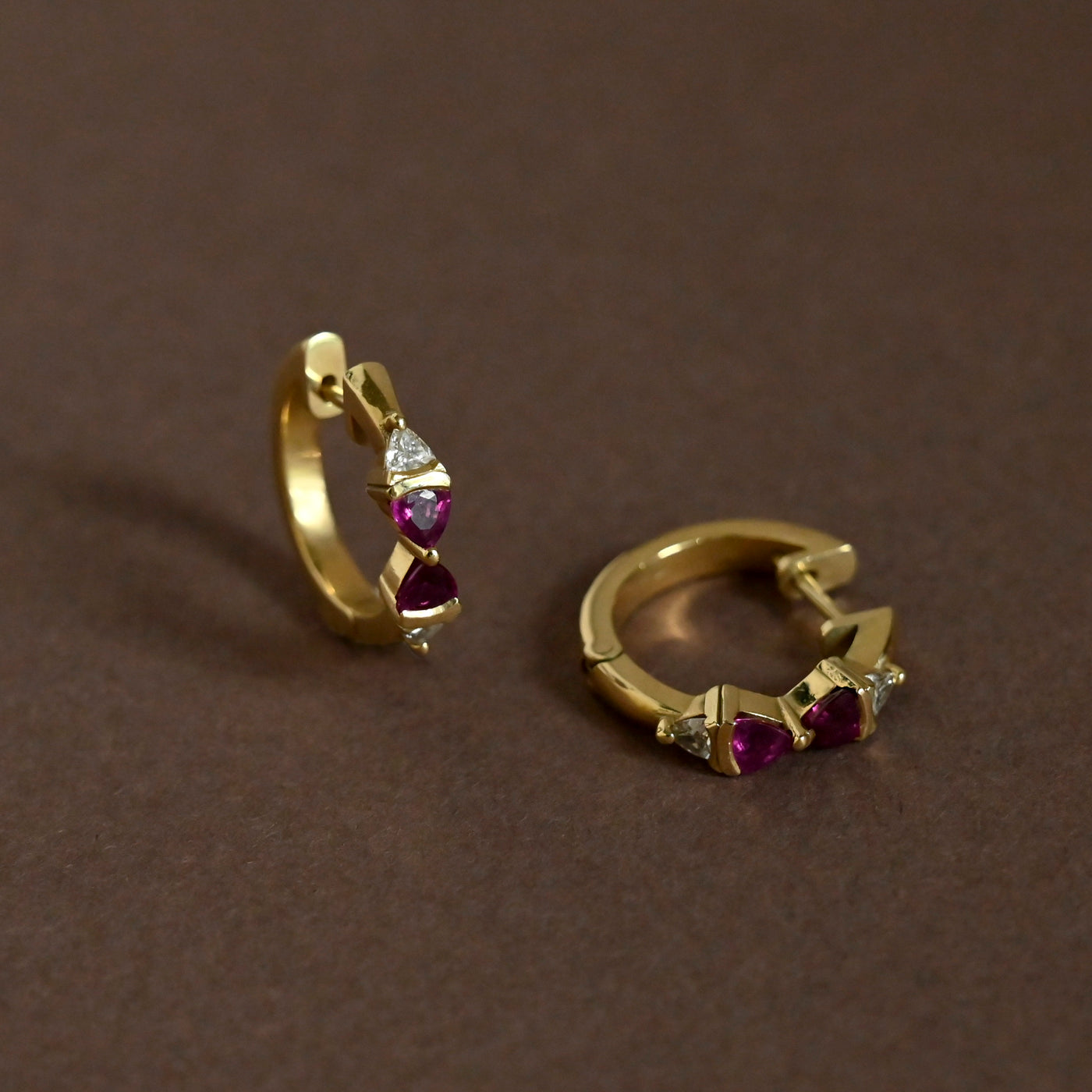 Ruby Diamond Hoop Earrings