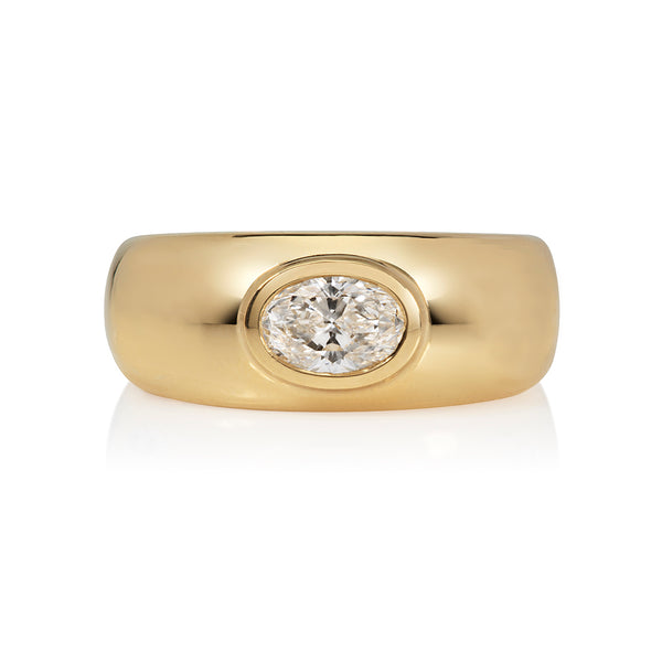 Dome Ring Stack With Oval Ring Dome Diamond Ring | Oval Diamond Dome Ring