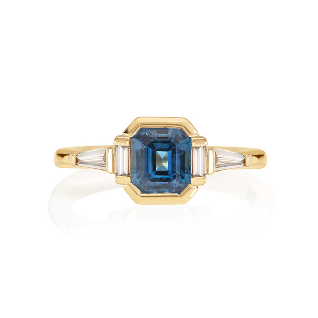 Teal Sapphire Ring