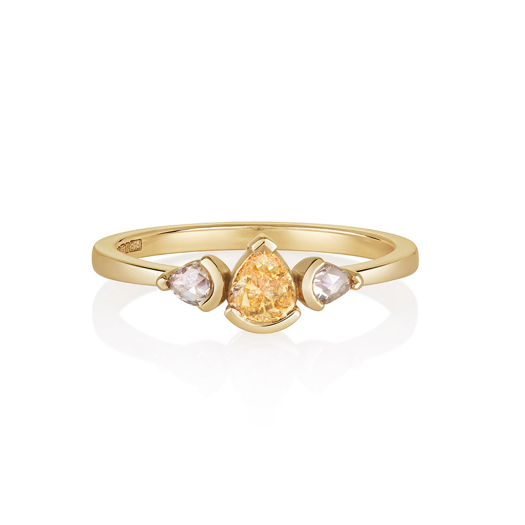 Yellow Pear Diamond Ring