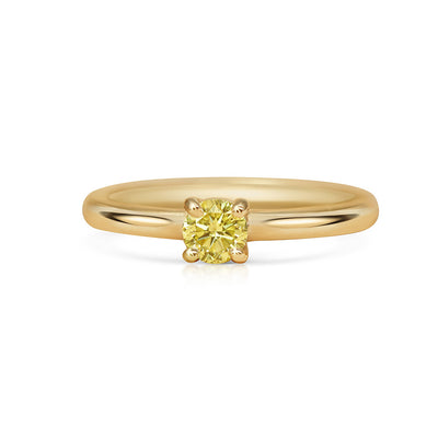 Yellow Diamond Solitaire Ring 