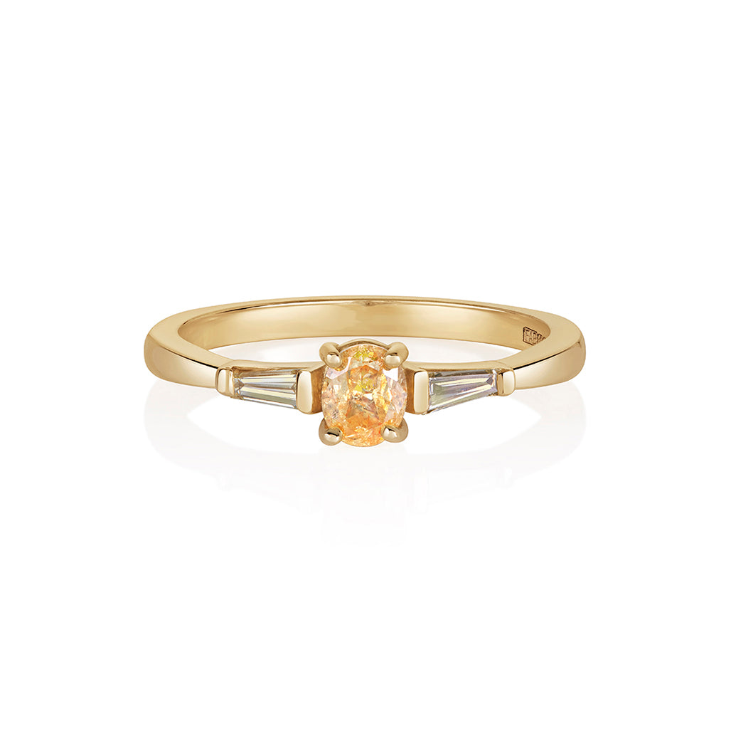 Oval Yellow Diamond Ring 