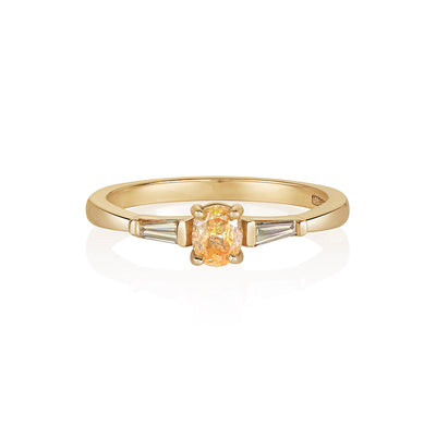 Oval Yellow Diamond Ring 