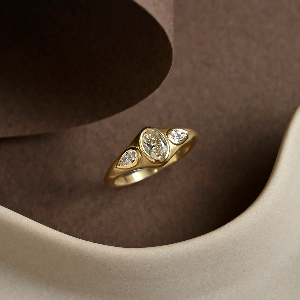 Champagne Oval Engagement Ring