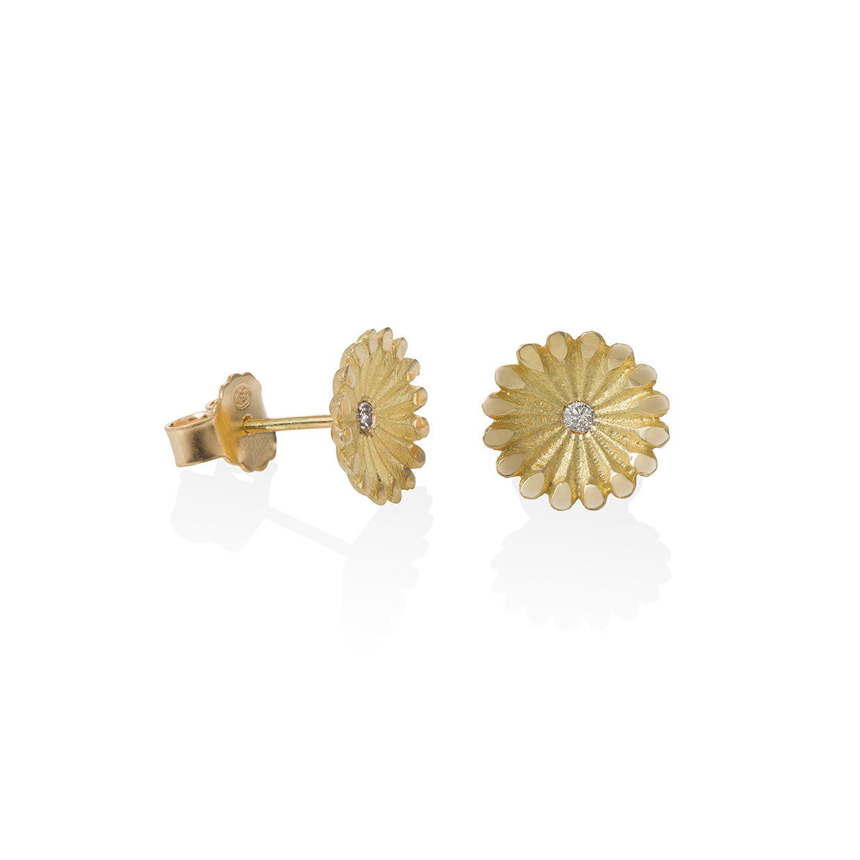 Diamond Lotus Flower Studs