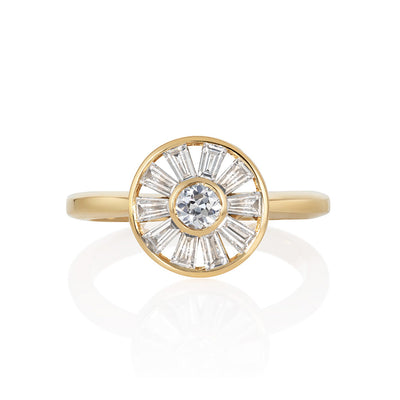 Old Cut Diamond Target Ring