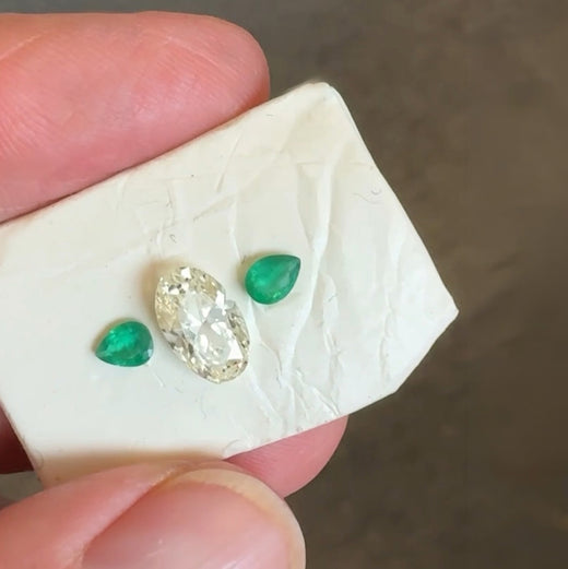 Oval Diamond Pear Emerald Stones