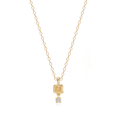 Cushion Yellow Diamond Pendant