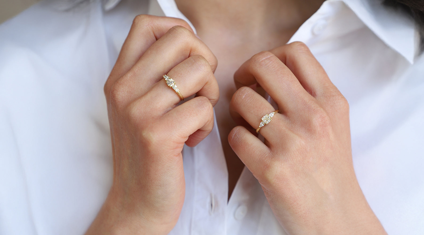 Diamond Engagement Rings on Model