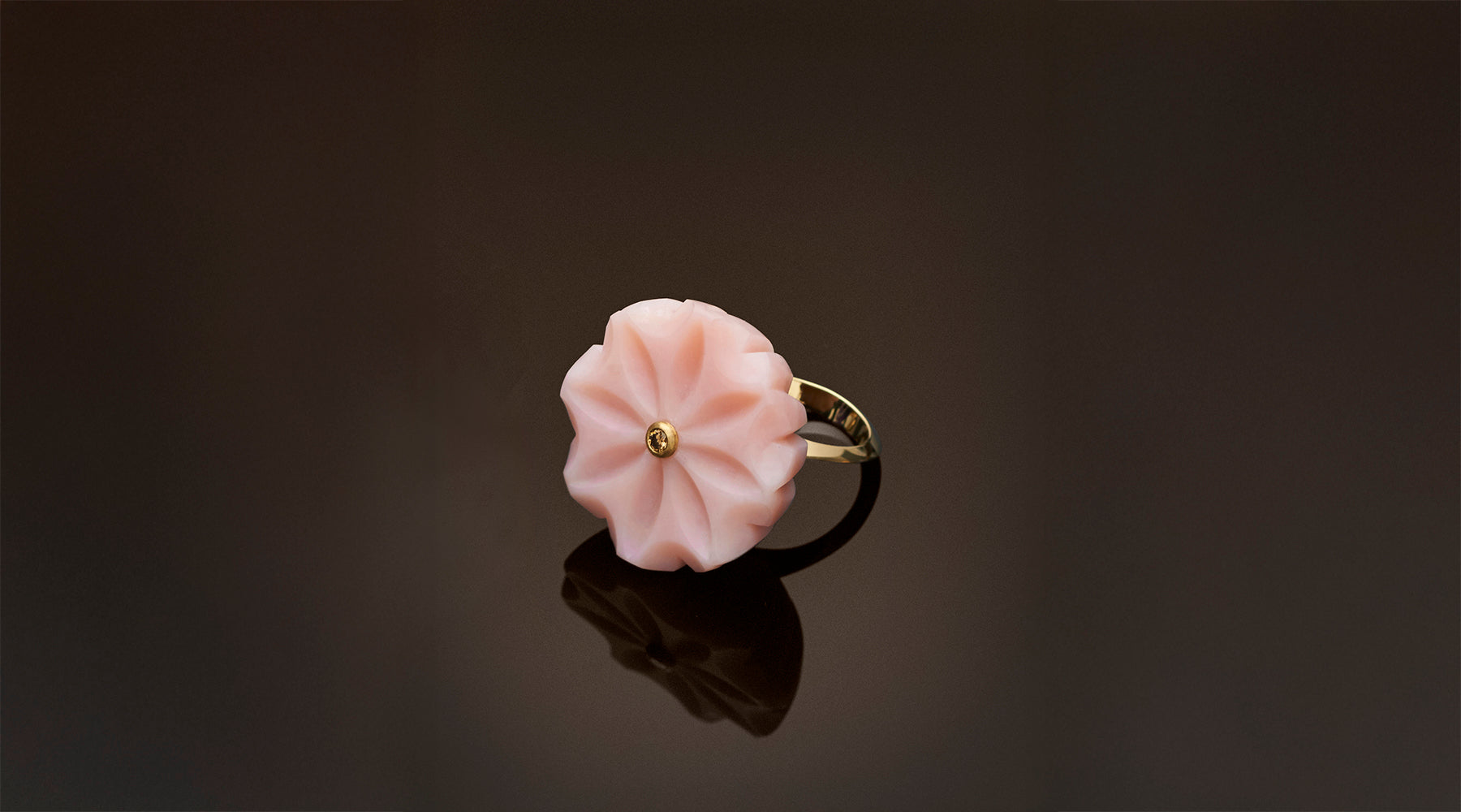 Pink Opal and Diamond Ring