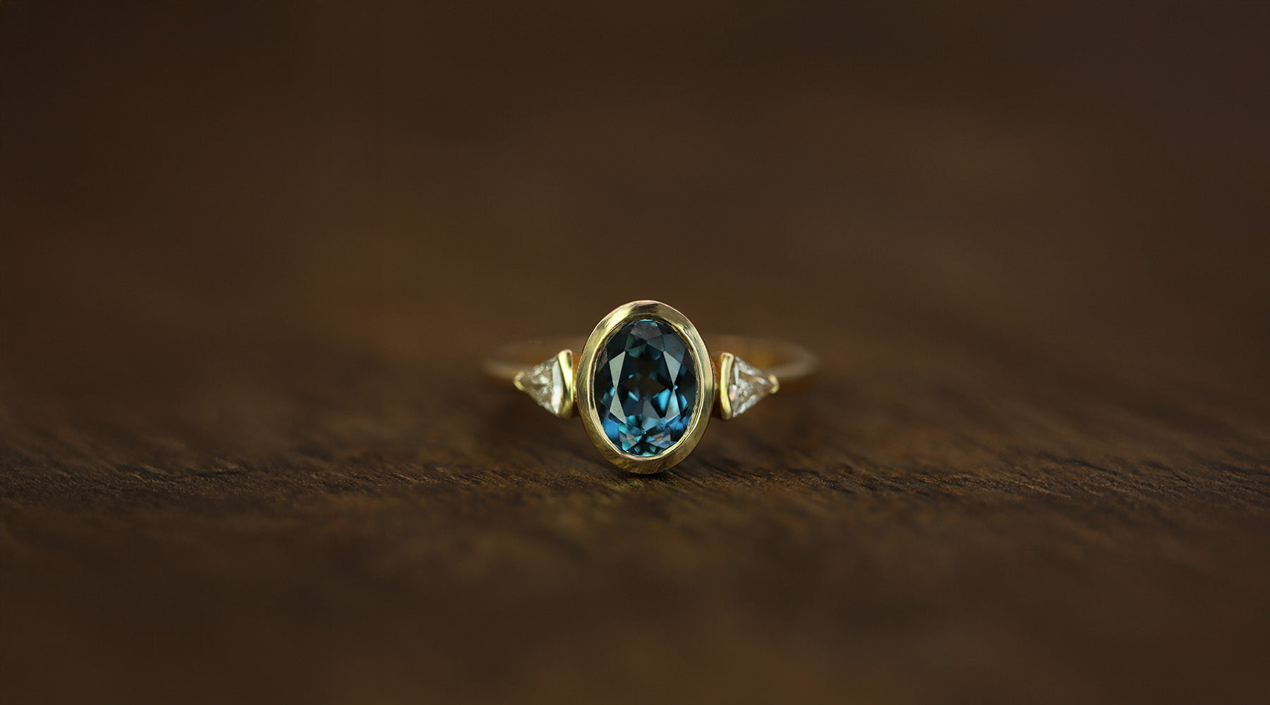 Oval Tourmaline and Diamond Engagement Ring