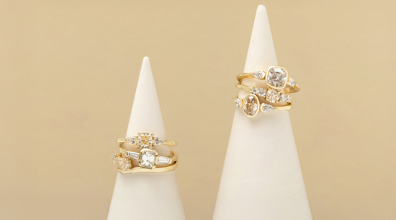 Ring Stands with Diamond Engagement Rings