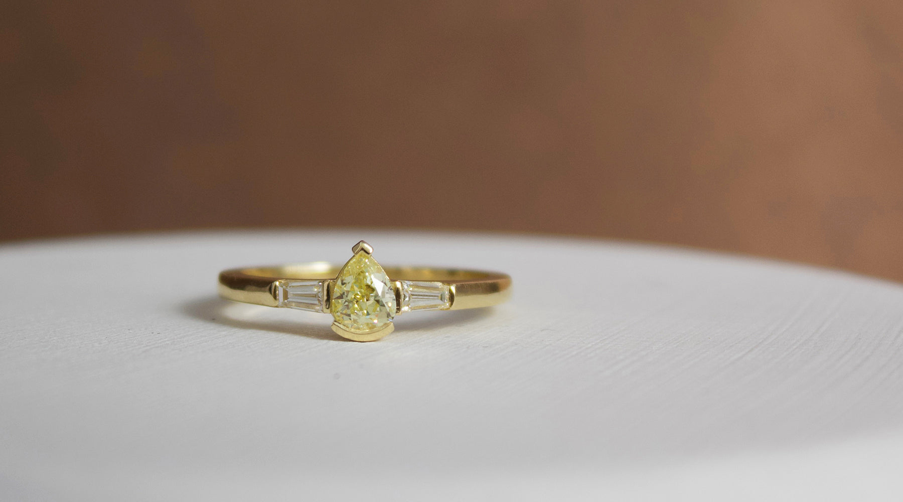 Yellow Diamond Pear Ring Flora Bhattachary