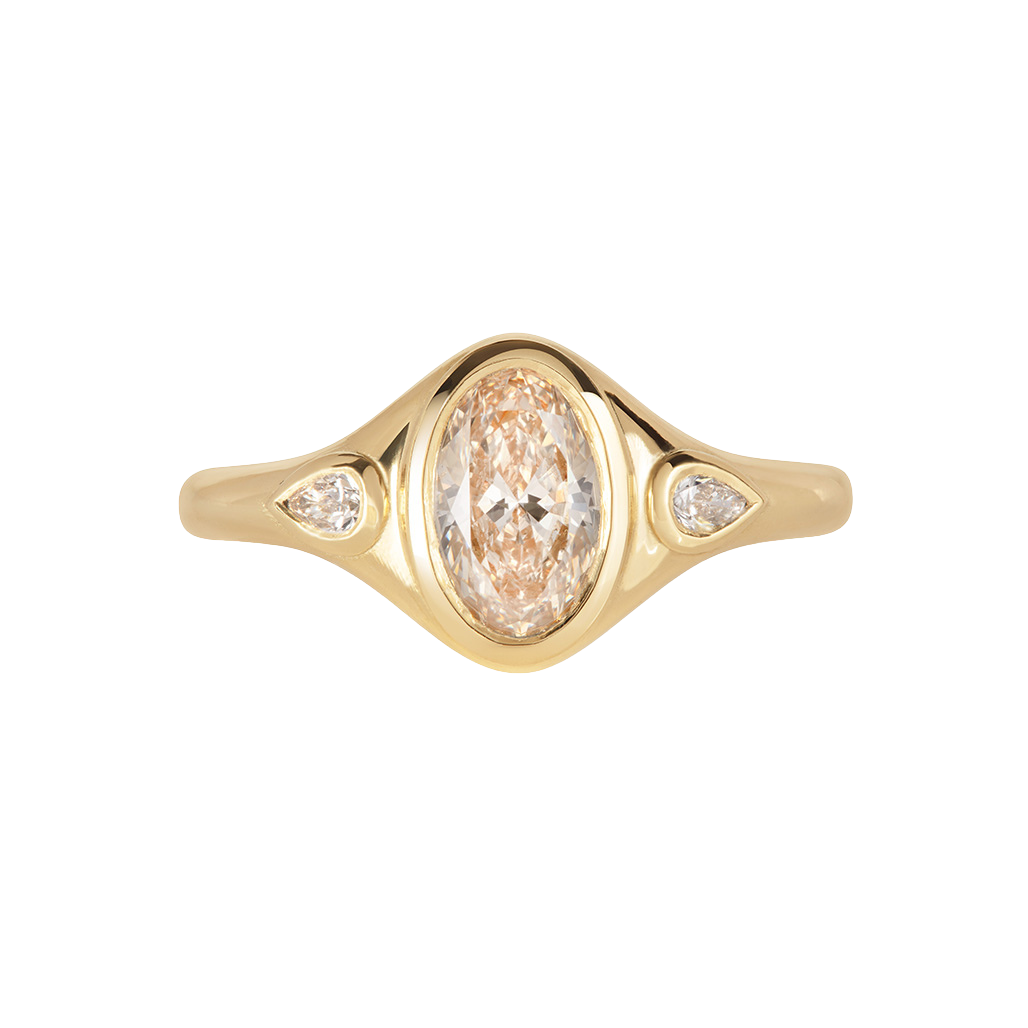 Champagne Oval Diamond Ring