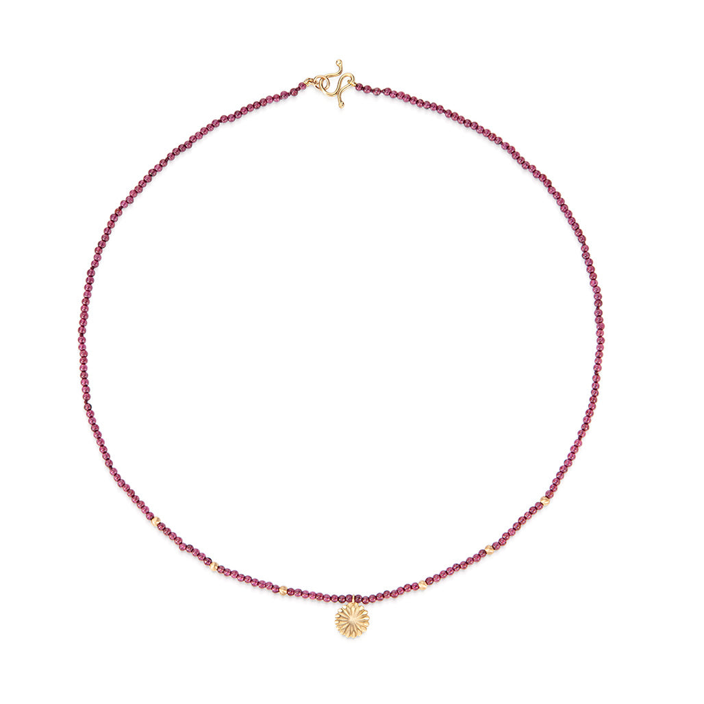 gold garnet necklace