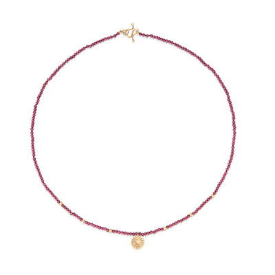 gold garnet necklace