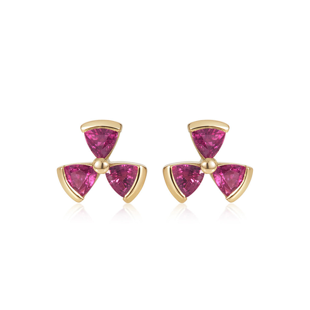 Triple Ruby Studs