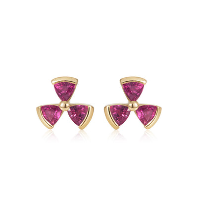 Triple Ruby Studs