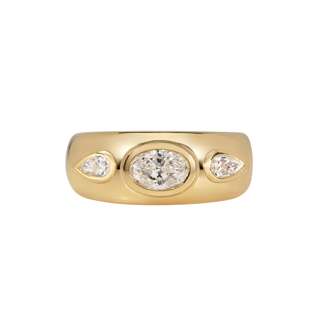 Modern Diamond Wide Engagement Ring