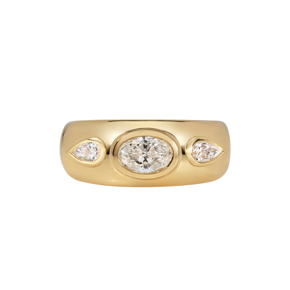 Modern Diamond Wide Engagement Ring