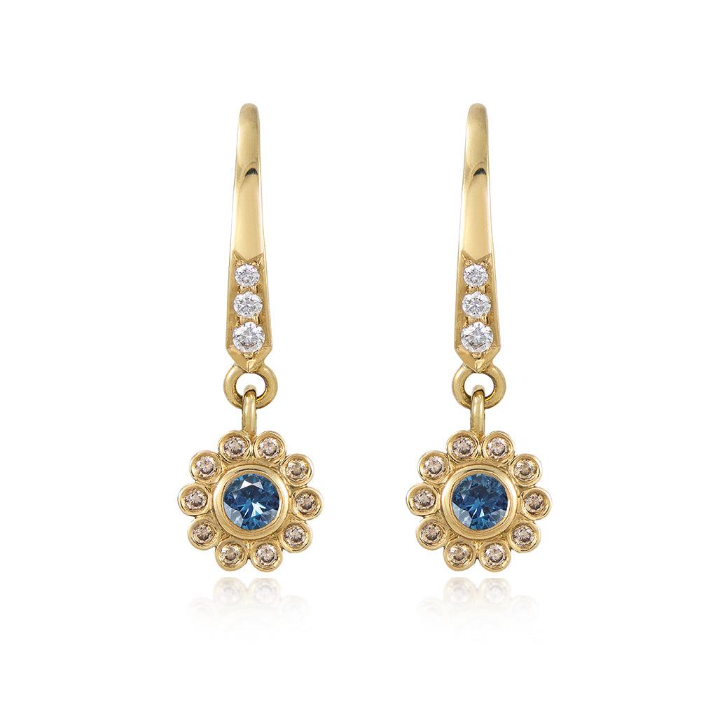 Aditi Sapphire and Diamond Earrings - Flora Bhattachary Fine Jewellery