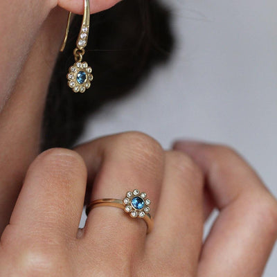 Aditi Sapphire and Diamond Earrings - Flora Bhattachary Fine Jewellery