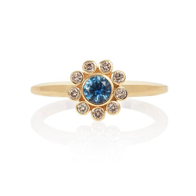 Sapphire Diamond Engagement Ring - Flora Bhattachary Fine Jewellery