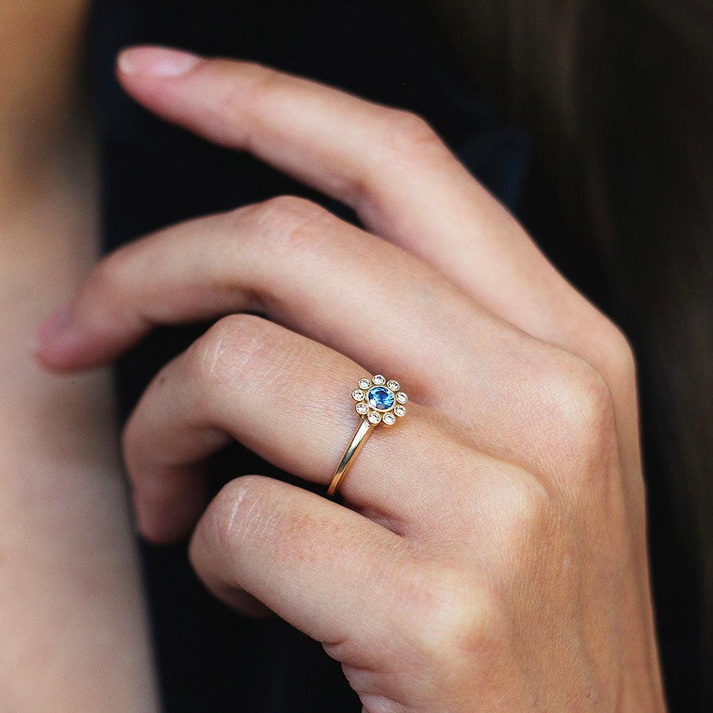Sapphire Diamond Ring - Flora Bhattachary Fine Jewellery