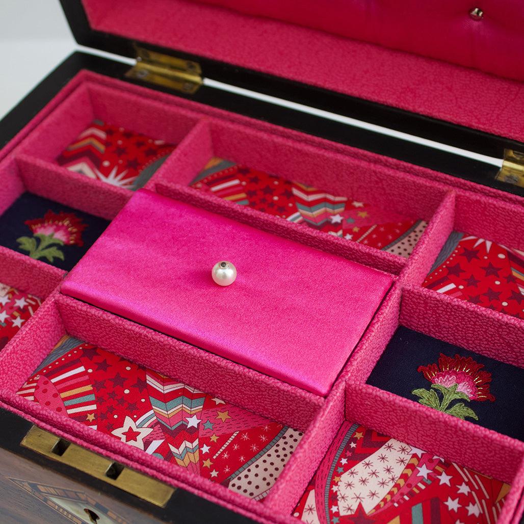 Antique Embroidered Jewellery Box - Flora Bhattachary Fine Jewellery